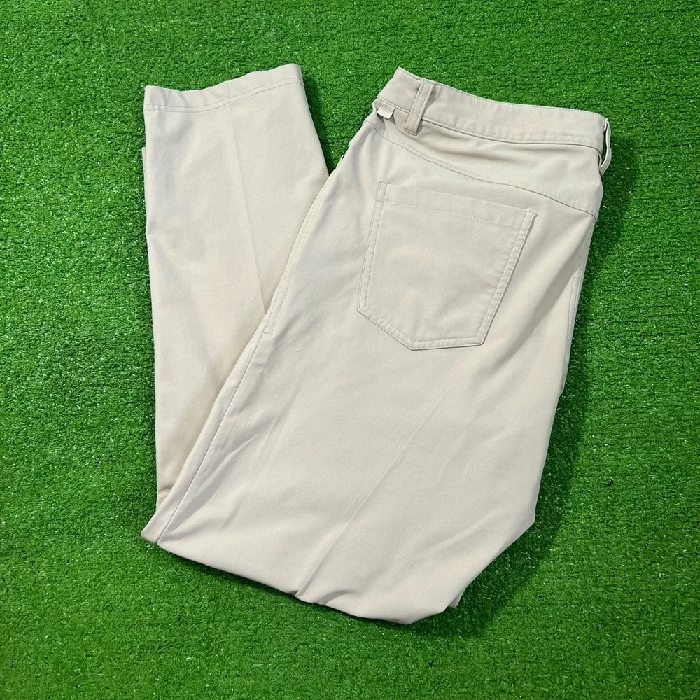 Lululemon Golf Pants 36x30 ABC Classic Fit Swift Cotton Stretch Beige Preppy EUC